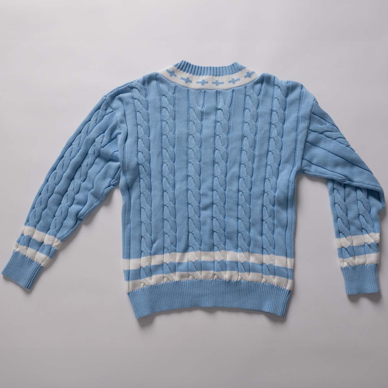 Gracebound V-Neck Knit Sweater (Sky Blue)