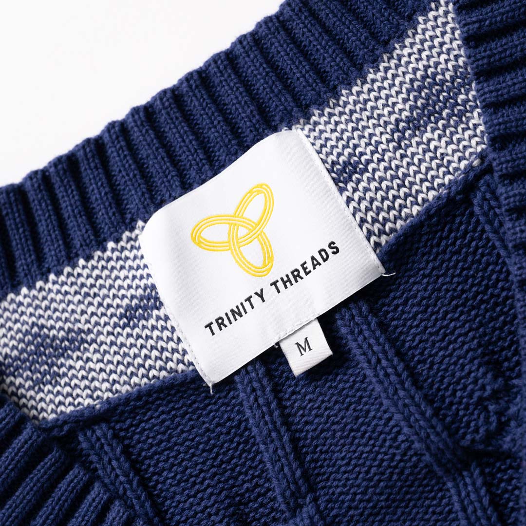 Gracebound V-Neck Knit Sweater (Navy)