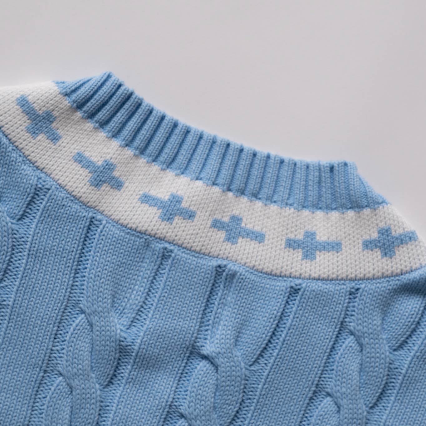 Gracebound V-Neck Knit Sweater (Sky Blue)