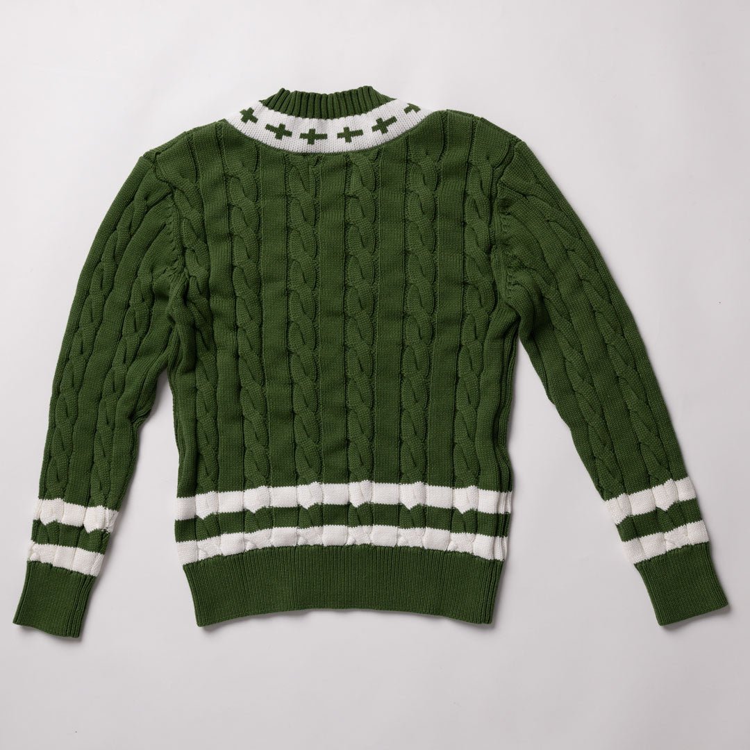 Gracebound V - Neck Knit Sweater (Forest Green) - Trinity Threads - 