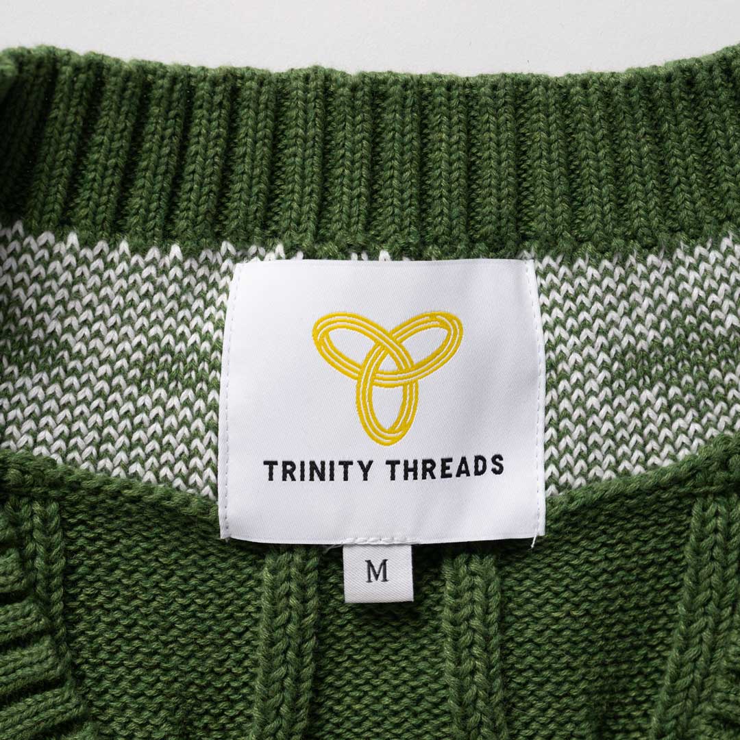 Gracebound V - Neck Knit Sweater (Forest Green) - Trinity Threads - 