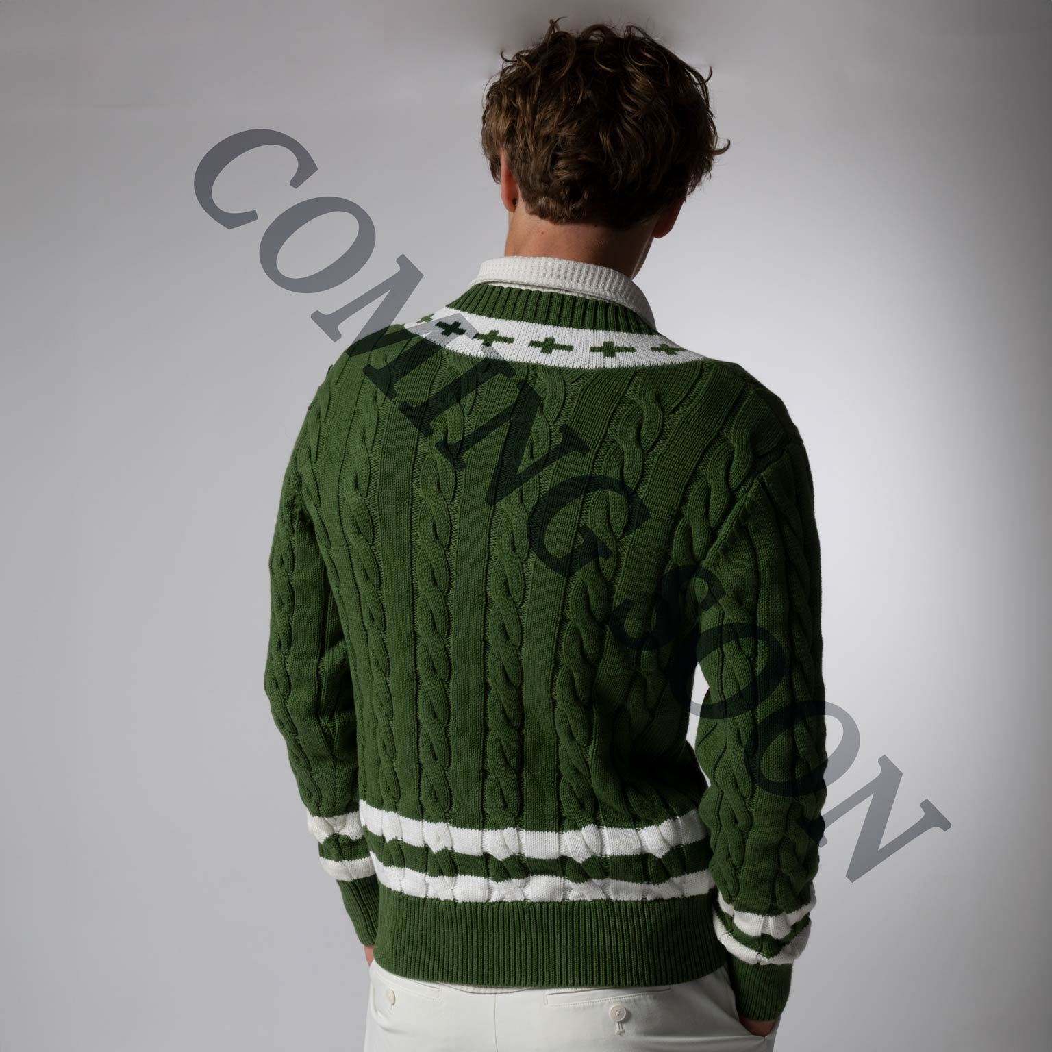 Gracebound V - Neck Knit Sweater (Forest Green) - Trinity Threads - 
